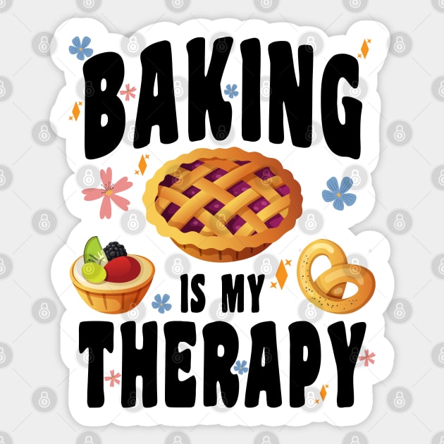 BAKING IS MY THERAPY CUTE TOP GIRLS WOMEN FUN TRENDY FASHION Sticker by CoolFoodiesMerch